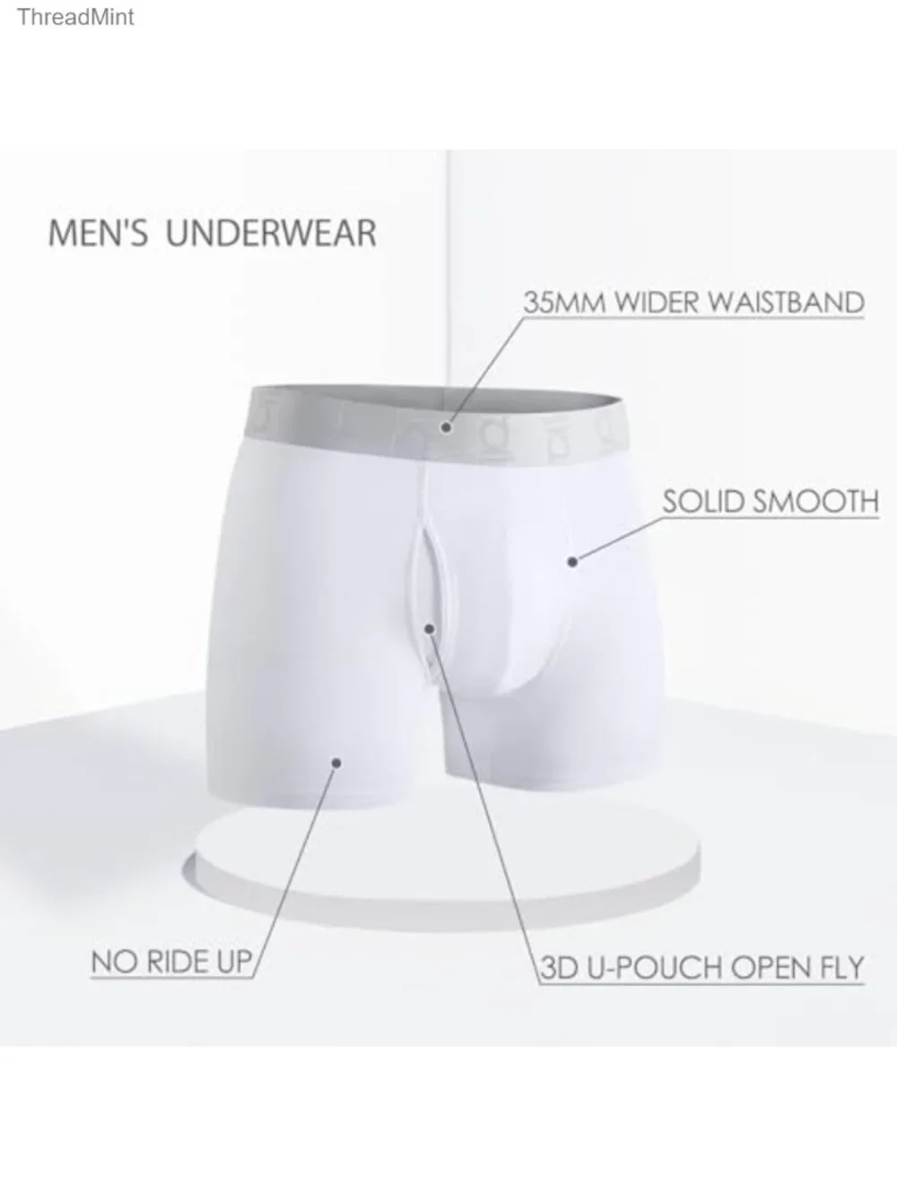 Men's Cotton Boxer Briefs 2 Pack Soft Stretch Underwear
